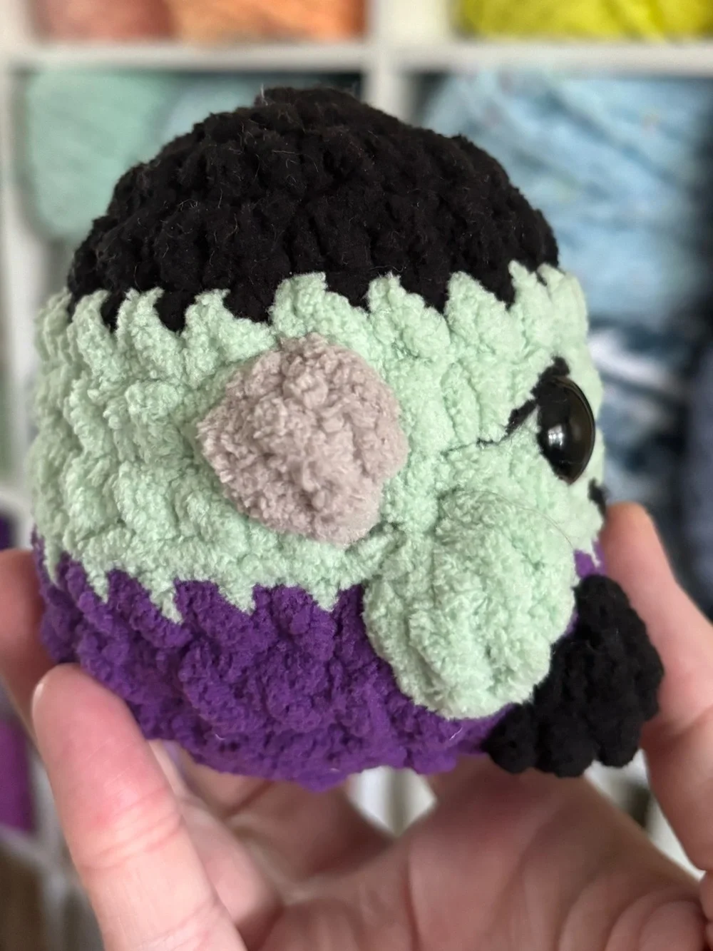 Crochet Mini Frankenstein Plush handmade